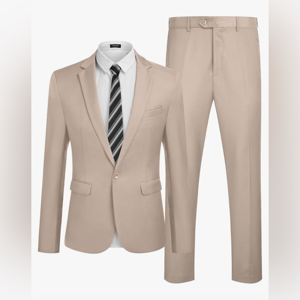 tan suit xxl never worn